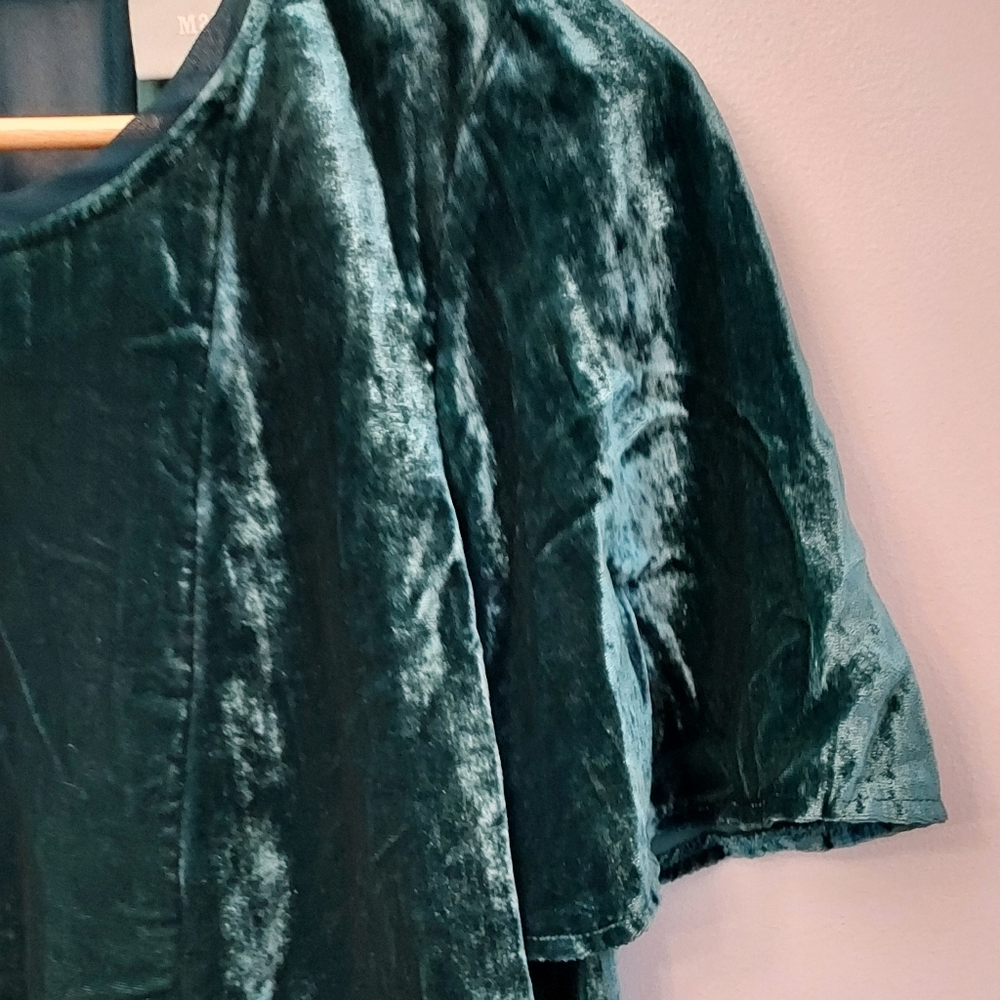 Anthropologie Maeve Short Sleeve Velvet Swing Top Blouse Size XS - Picture 4 of 12